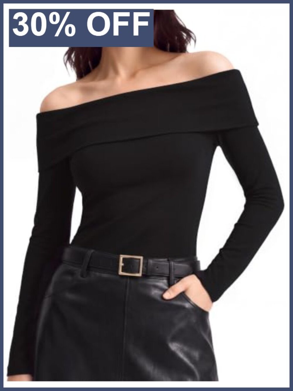 Women Multiwear Off Shoulder Top Long Sleeve Square Neck Blouse